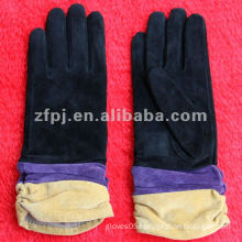 fashion multicoloured sheep suede glove